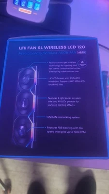 Lian Li Uni Fan Sl Wirless LCD 120reverce Blade 120mm - Bild 1 von 4