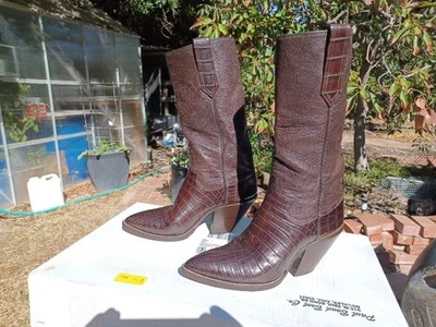 Мужские сапоги Paul Bond цвет коричневый аллигатор/страус размер 8,5 - Изображение 1 из 4