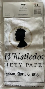 Bridgerton Lady Whistledown’s Society Page Newspaper Tea Towel Hallmark New - Picture 1 of 3