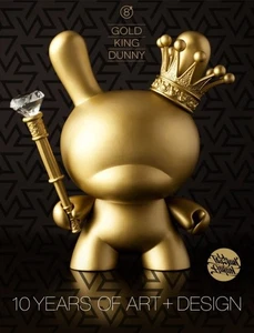 Kidrobot Gold King Dunny Tristan Eaton 2012 10Th Anniversary 8 Inch Rare - Picture 1 of 7