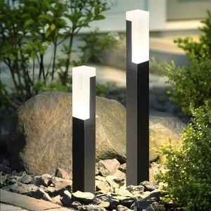 2 Pezzi Lampioni da Giardino Esterno 6W LED Paletto Luminoso Colonnina Elettrica - Foto 1 di 12