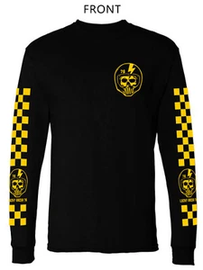 MOTORCYCLE LONG SLEEVE T-SHIRT GRAPHIC ,RACING MOTORCYCLE ,RIDER BIKER SKULL - Picture 1 of 5