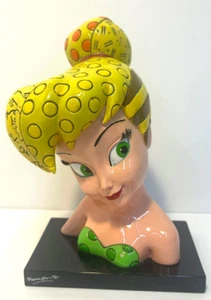 Disney Romero Britto Pop Art Tinkerbell Bust Peter Pan Figurine 5 1/2" - Picture 1 of 6