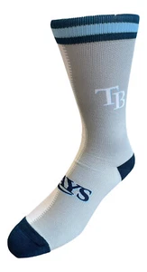 Tampa Bay Devil Rays MLB Crew Socks Large Men Home Away White Blue Gray Split - Picture 1 of 4