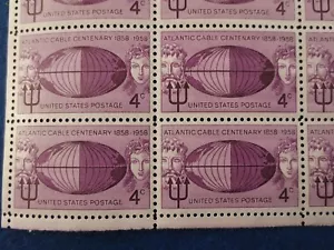 DOC Scott #1112 Atlantic Cable 4¢ Hoja de 50 MNH XF - Imagen 1 de 3