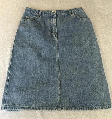 Style Co Petite Mujer Larga Azul Denim Falda Talla 10P Foto 1 de 4