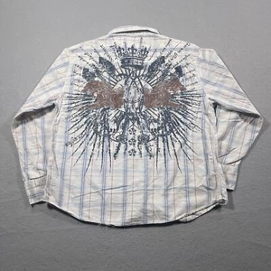 Machine Shirt  Mens Size XXL Snap Button Graphic Plaid Western Cowboy - Picture 1 of 9