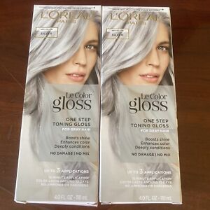 2 Pack L'Oreal Le Color Gloss One Step Toning Gloss • For Gray Hair SILVER