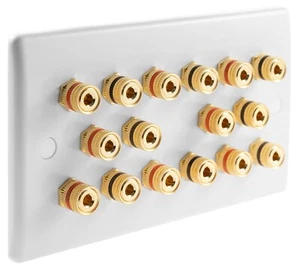 Altoparlante AV audio Slimline bianco 8.0 parete oro 16 pali di rilegatura non saldato - Foto 1 di 4