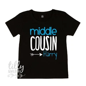 Personalised Cousin T-Shirt, For Boys, Middle Cousin - Bild 1 von 7
