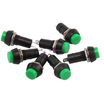 5PCS 12mm 250V 3A Green Push Button Switch PBS-11B No Self-Lock ON/OFF Lock NEW