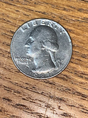 1981 full D Washington Quarter - With filled D Mint Mark! die crack on eagle Cover