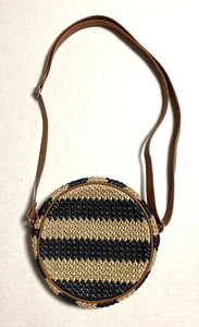 Thirty-One Jewell Roundabout Crossbody Purse Shoulder Bag Navy Blue Stripe NWOT - Picture 1 of 6