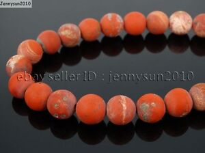 Natural Matte Frosted Gemstone Round Loose Beads 15'' 4mm 6mm 8mm 10mm 12mm 
