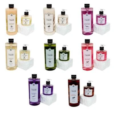 Savon de Marseille French Liquid Soap with Organic Olive Oil - 1L and 330ML Pair