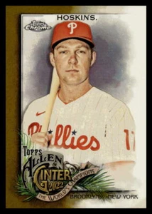 2022 Topps ALLEN & GINTER CHROME RHYS HOSKINS GOLD REFRACTOR 3/50 PHILLIES #65 - Picture 1 of 2