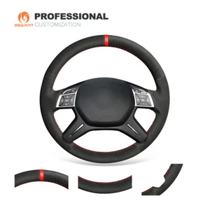DIY Schwarze Wildleder Auto Lenkrad Abdeckung für Mercedes Benz GL350 ML350 E300 - Bild 1 von 10