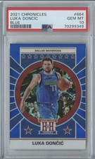 2021-22 Luka Doncic Panini Chronicles hometown heroes #664 blue prizm /99 PSA 10