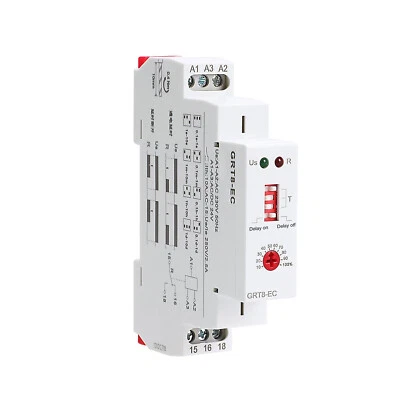 GRT8-EC AC220V/DC24V 10A Dual Function Timer Relay On Delay Or Off Delay Relay - Image 1 of 4