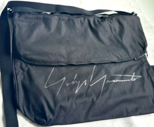 Yohji Yamamoto Novelty Signature Logo Canvas Shoulder Bag Black - Picture 1 of 4