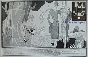 REKLAME HIGH LIFE TAILOR KOSTÜM SCHNEIDER MODE VON 1929 FRANZÖSISCH AD PUB ART DECO - Bild 1 von 1