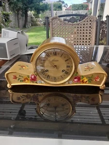 VINTAGE SCHLENKER CLOCK,HAND PAINTED,MADE IN GERMANY, VERY GOOD CONDITION - Picture 1 of 8