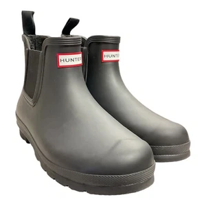 Hunter Women's Original Insulated Chelsea Black Ankle Rubber Rain Boots Sz US 8 - Picture 1 of 7