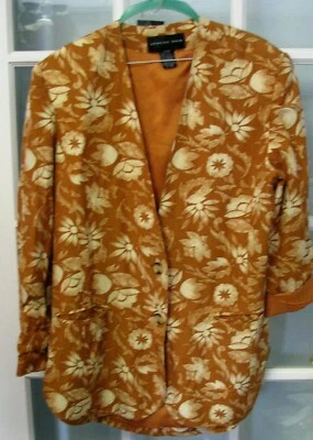 August Seda Damas Chaqueta Floral Blazer Dorado Mujer 12 Euro 42 Mediano Abrigo Otoño Foto 1 de 4