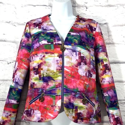 Joseph Ribkoff Jacket Womens 8 Purple Pink Blazer Full Zip Long Sleeves Stretch - Image 1 of 4