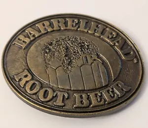 Vtg Barrelhead Root Beer Belt Buckle - Rare 70s Draft Style Soda Ad Promo 1970s - Picture 1 of 22