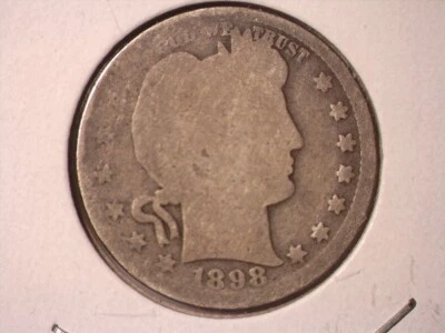 1898-P Barber Quarter 3% Off Center Error *85 - AG - Image 1 of 2