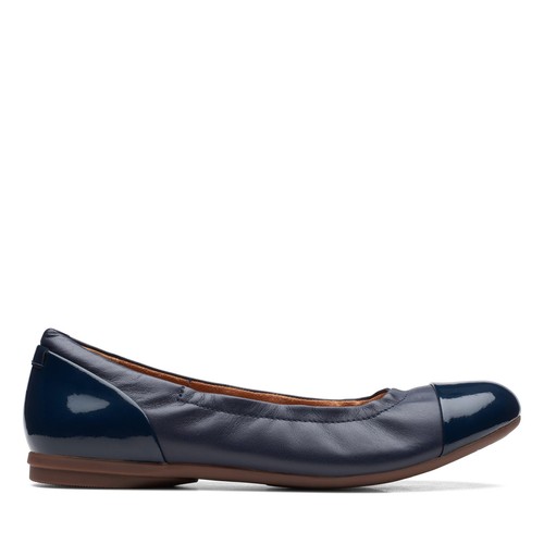 Scarpe basse casual da balletto Clarks donna Rena Jazz blu in pelle