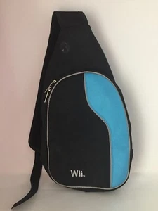 Wii Nintendo Bandolera Bolso de Viaje Consola Almohadilla Hombro Azul Negro - Imagen 1 de 8