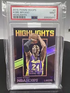 2015 Panini Hoops Kobe Bryant Highlights #2 PSA 9 MINT Basketball - Picture 1 of 2