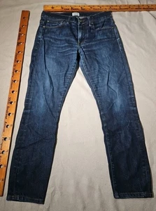 J Crew Jeans Men 31x30 Blue Stretch Kurabo Japanese Denim Casual Whisker Pants - Picture 1 of 18