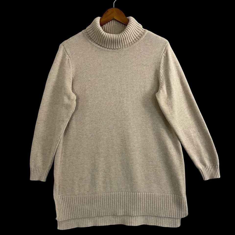 Joan Rivers Women's Beige Turtleneck Tunic Sweater Size/M - Image 1 of 4