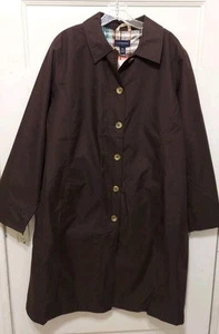 Nwots Lands End Women’s Size 1X (16W-18W) Brown Trench Rain Coat - Picture 1 of 7