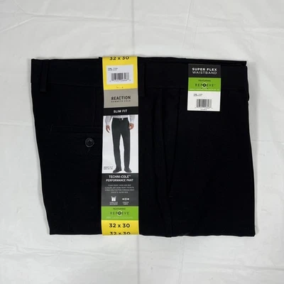 Pantalones de vestir Kenneth Cole Performance, para hombre 32x30, negros, calce ajustado, NUEVOS - traje Foto 1 de 4
