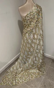 2 Yard Gold Ivory Multi Sequins Embroidery Lace Fabric 50” Width - Picture 1 of 6