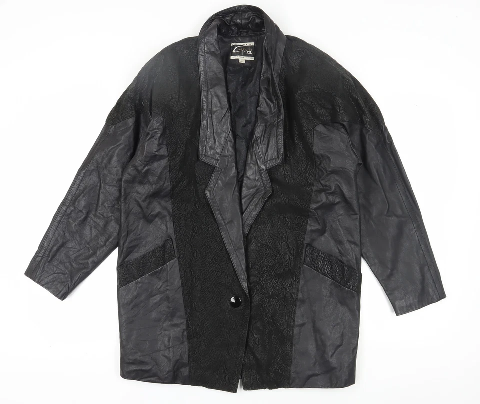 Global Identity Women's Black Leather Jacket L - Image 1 of 4