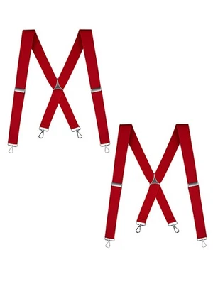 Buyless Moda Paquete de 2 Tirantes Hombres 48" Correas Ajustables 1 1/4" X Ganchos de Metal Foto 1 de 4