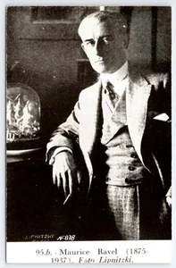 Vintage Portrait Postkarte des Komponisten Maurice Ravel von Lipnitzki RPPC - Bild 1 von 2
