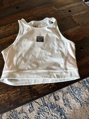 USED Light Blue And White Zara Crop Tank Top, Size 13/14 Girls - Image 1 of 4