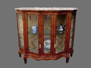 Cabinet Buffet Showcase Antique Louis XVI French Vitrine Marble 1860s Rare - Picture 1 of 10