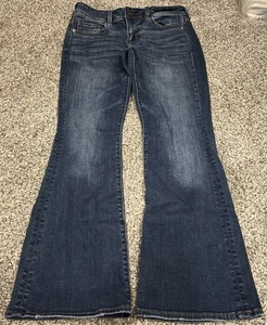 Pantalones de mezclilla para mujer talla 4 cortos American Eagle súper elásticos Kick Boot azules - Imagen 1 de 5