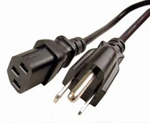 New Black Power Cord for Computers, Monitors, TV,  DVD, Test Equipment - Picture 1 of 3