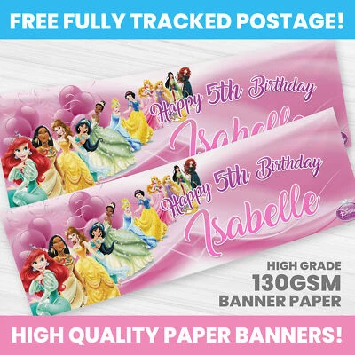 BANNERS PERSONALIZADOS PARA DECORAÇÃO DE FESTA DE ANIVERSÁRIO PRINCESAS PRINCESA DA DISNEY - Imagem 1 de 3