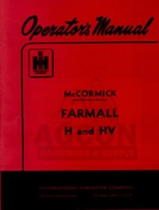 FARMALL H & HV Tractor Owners Operator Manual - Picture 1 of 3