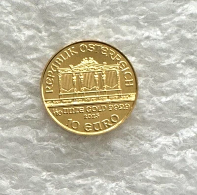 2025 Gold 1/10 oz Austria Philharmonic Gold 1/10 oz .9999 fine Gold Coin - Image 1 of 2