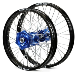 Gas-Gas MC250 2021-2023 Wheel Set Black Excel Rims Blue Talon Pro Hubs 21/18x2.1 - Picture 1 of 5